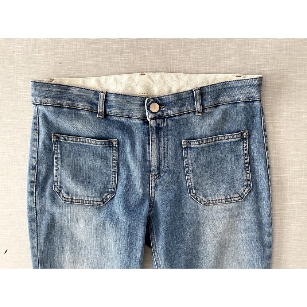 Stella McCartney Sz 29 The 70s Flare Jeans Light Wash Mid-Rise Stretch Designer - Picture 5 of 16